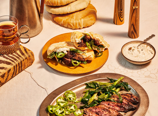 Cumin Steak and Scallion Pitas